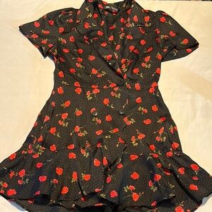 Zara Woman’s Black Floral Dress with Hidden Short  Size M